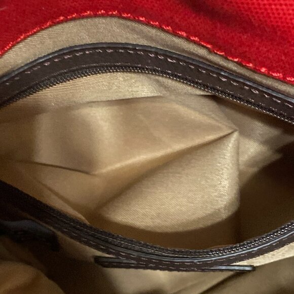Levenger CANVAS RED Bloomsbury Bookbag tote 6 Outer Pockets - Picture 5 of 6